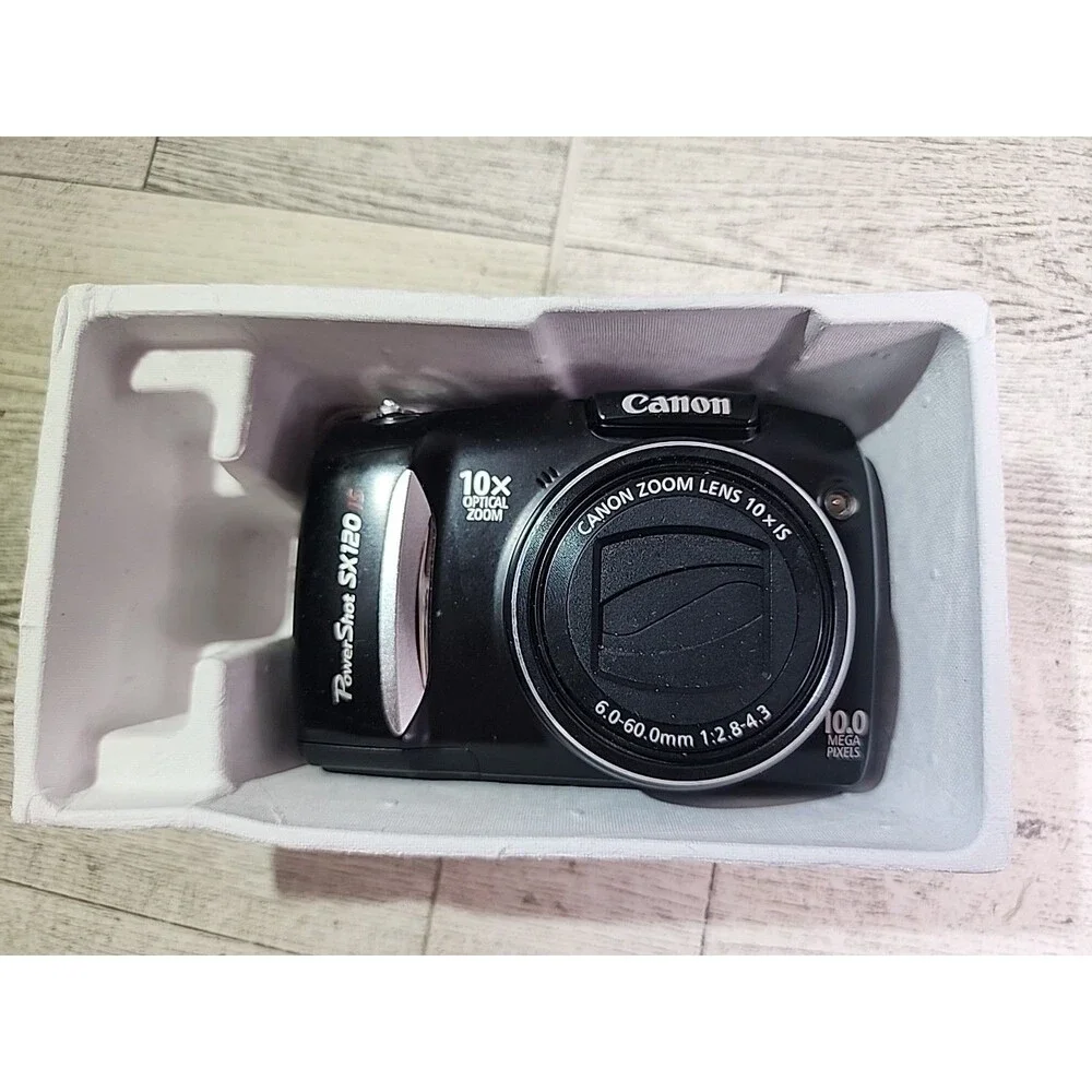 CANON PowerShot SX120 IS Compact Digital Camera 10MP 10x Zoom w/ Original Box